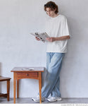 セール★1490円→990円 Tシャツ メンズ フットボールT 後ろ切り替え カバーステッチ ビッグシルエット クルーネック ミディアム丈 無地 半袖 メール便不可 24ss coca コカ