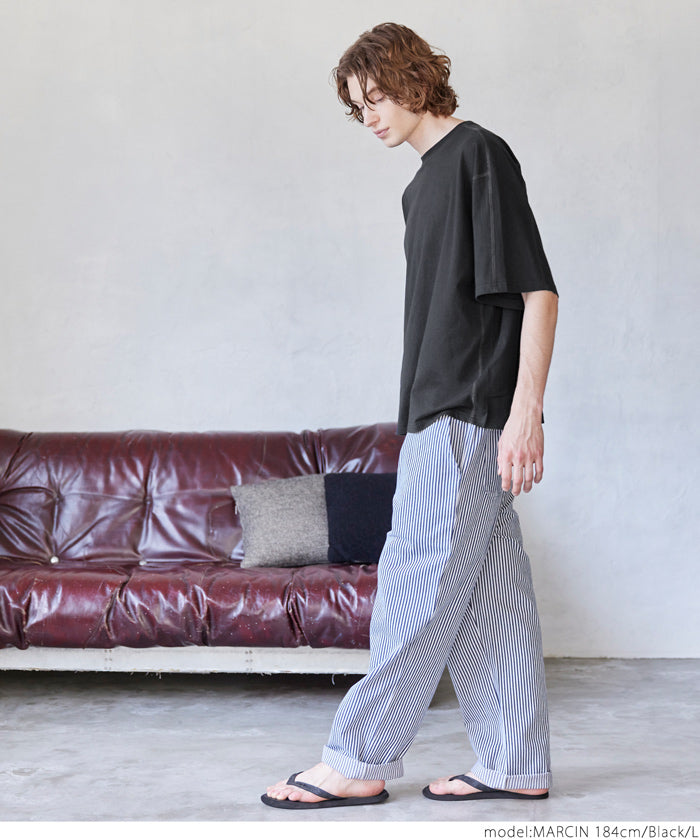 セール★1490円→990円 Tシャツ メンズ フットボールT 後ろ切り替え カバーステッチ ビッグシルエット クルーネック ミディアム丈 無地 半袖 メール便不可 24ss coca コカ